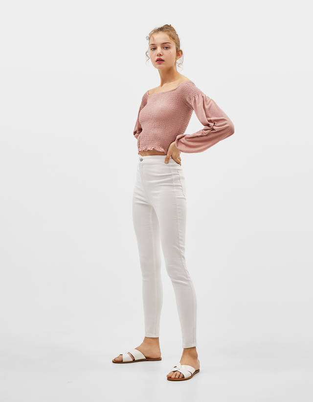 High waist jeggings - null - Bershka 