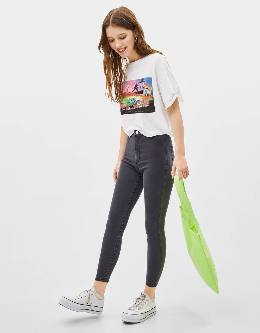 high waist denim jeggings