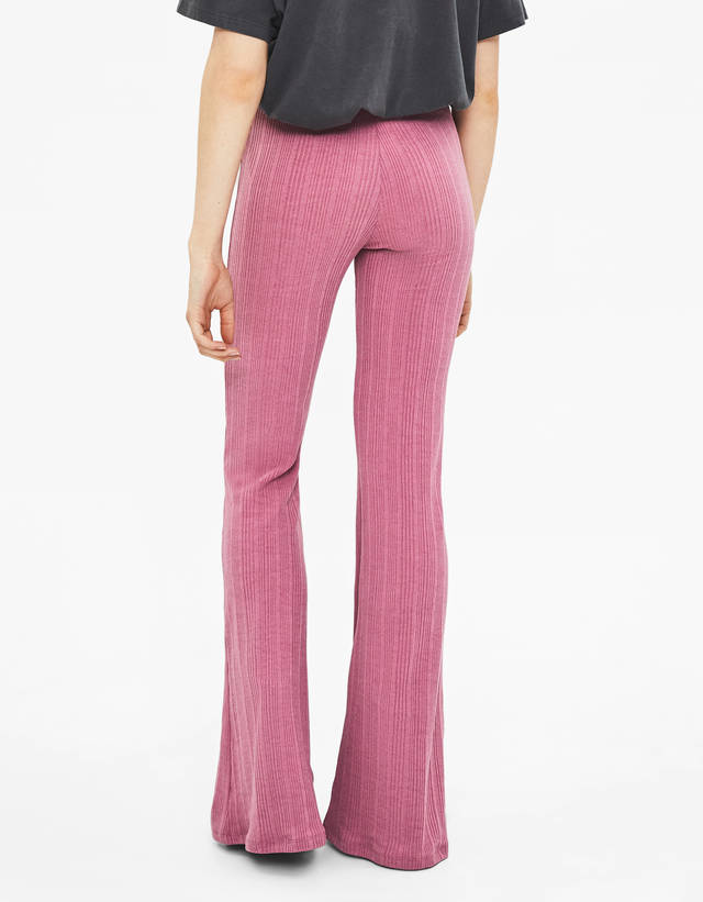 ribbed bell bottom pants