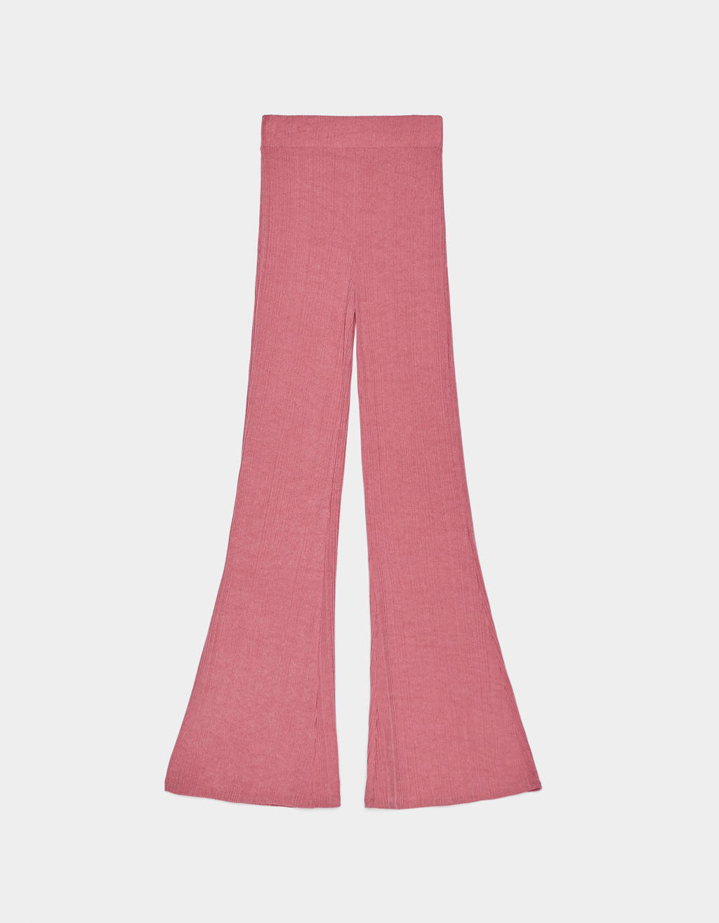 Ribbed flared trousers - null - Bershka 