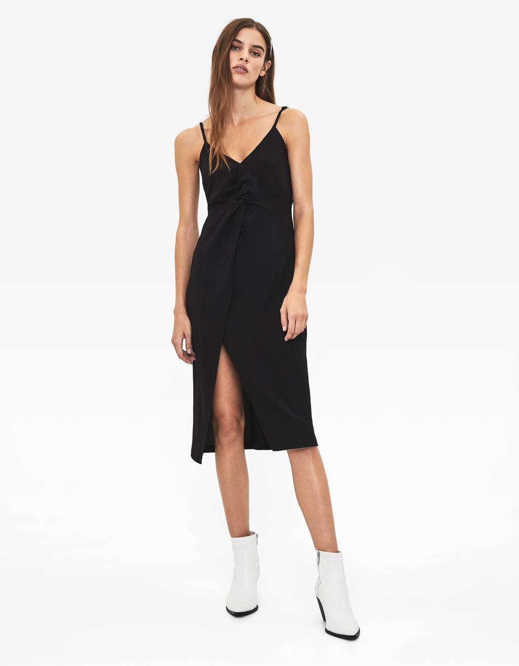 bershka long black dress