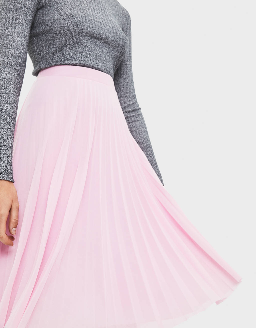 Pleated Tulle Midi Skirt Midi Bershka Serbia