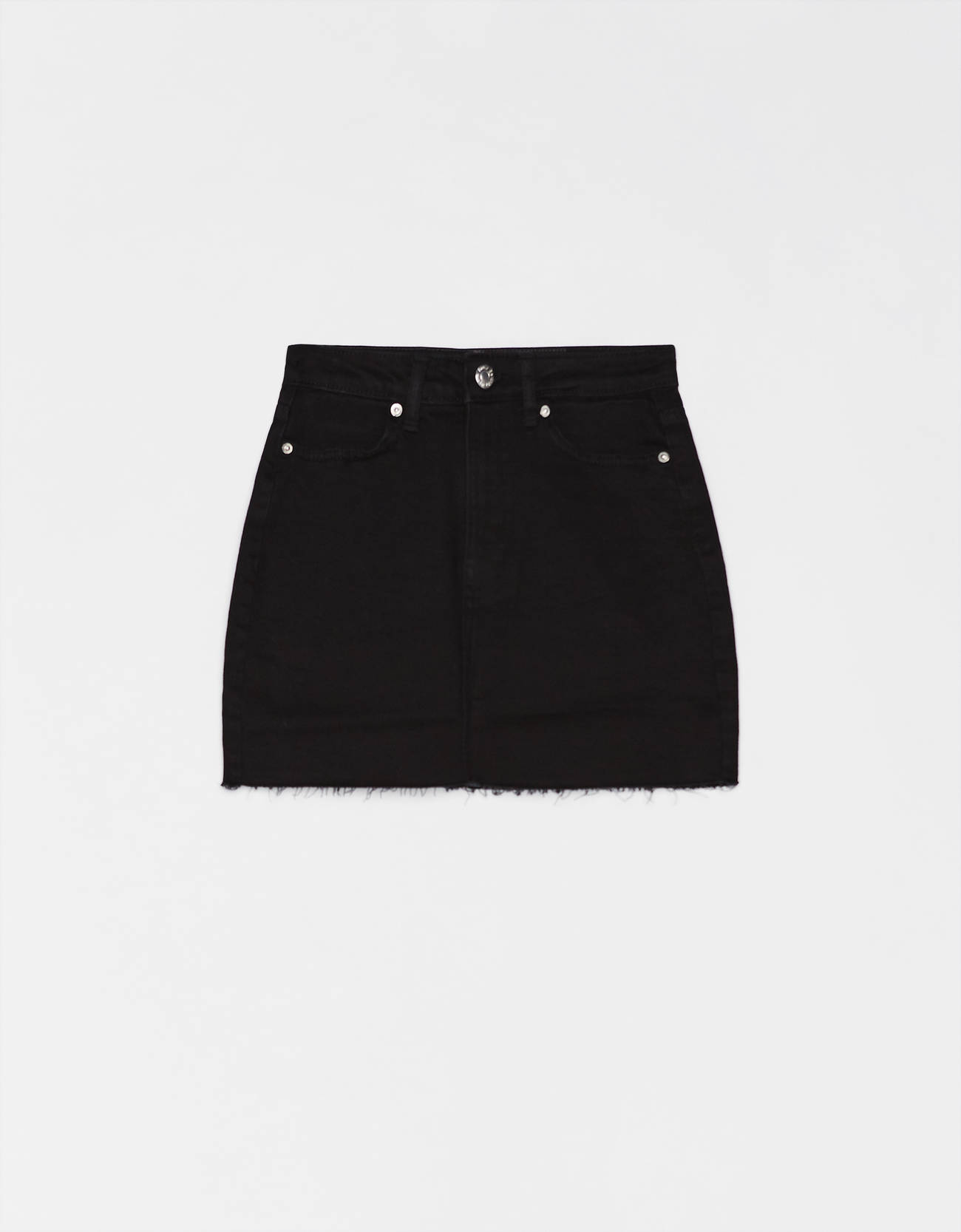 bershka black denim skirt