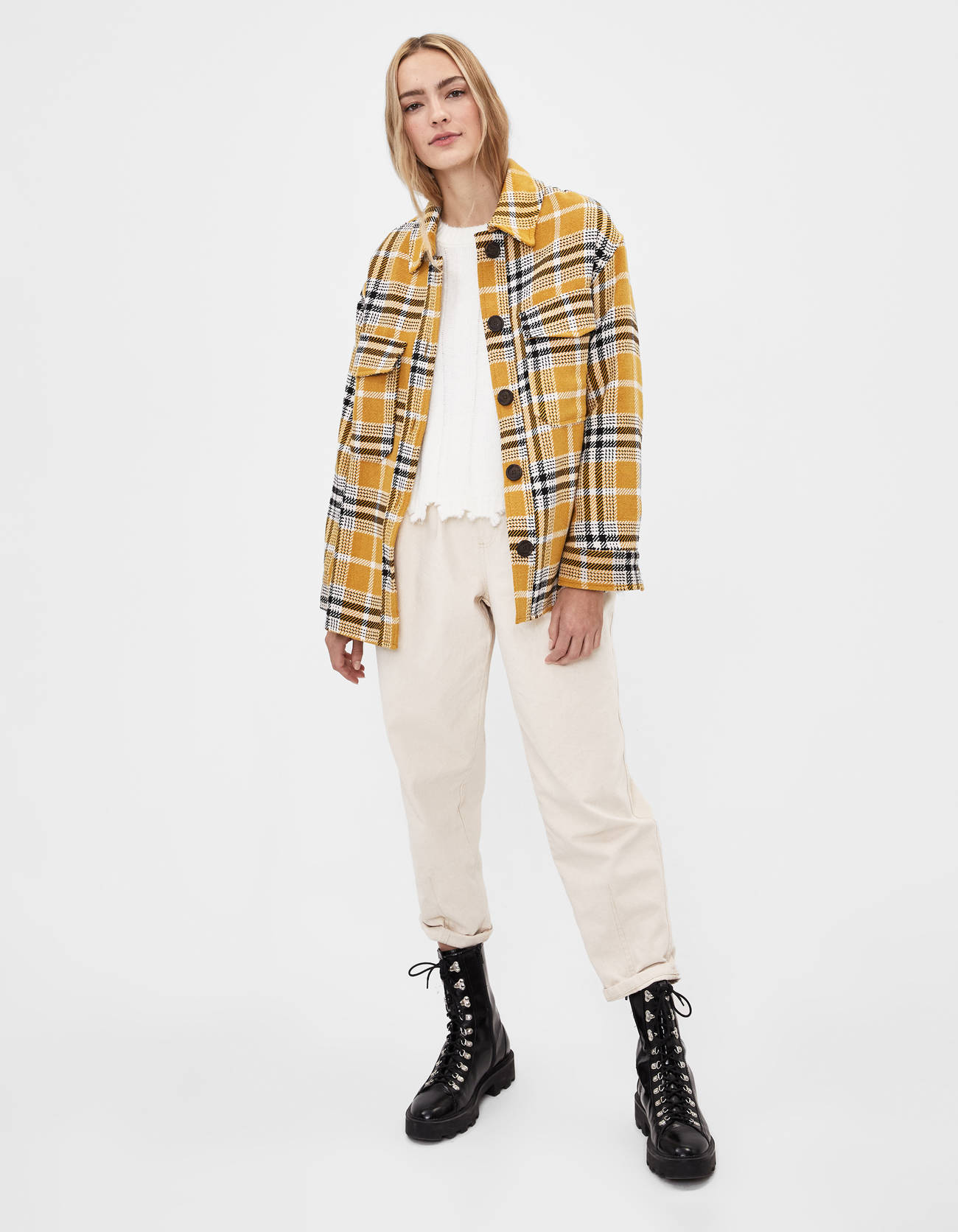Bershka Kareli ince ceket 4 Bershka Kareli ince ceket 5
