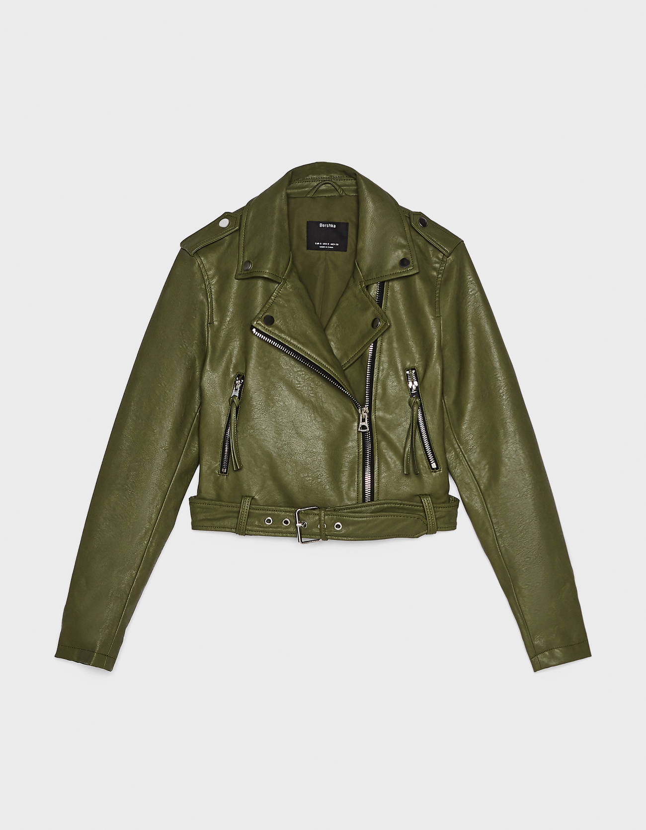 Bershka Suni deri crop biker ceket 6 Bershka Suni deri crop biker ceket 7