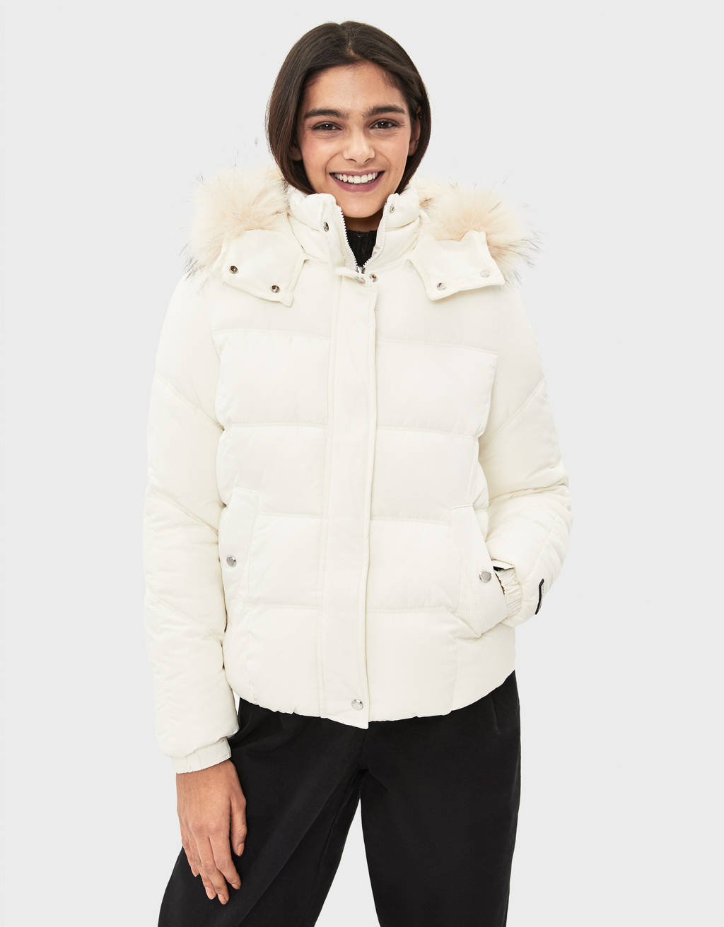 bershka puffer jacket with hood