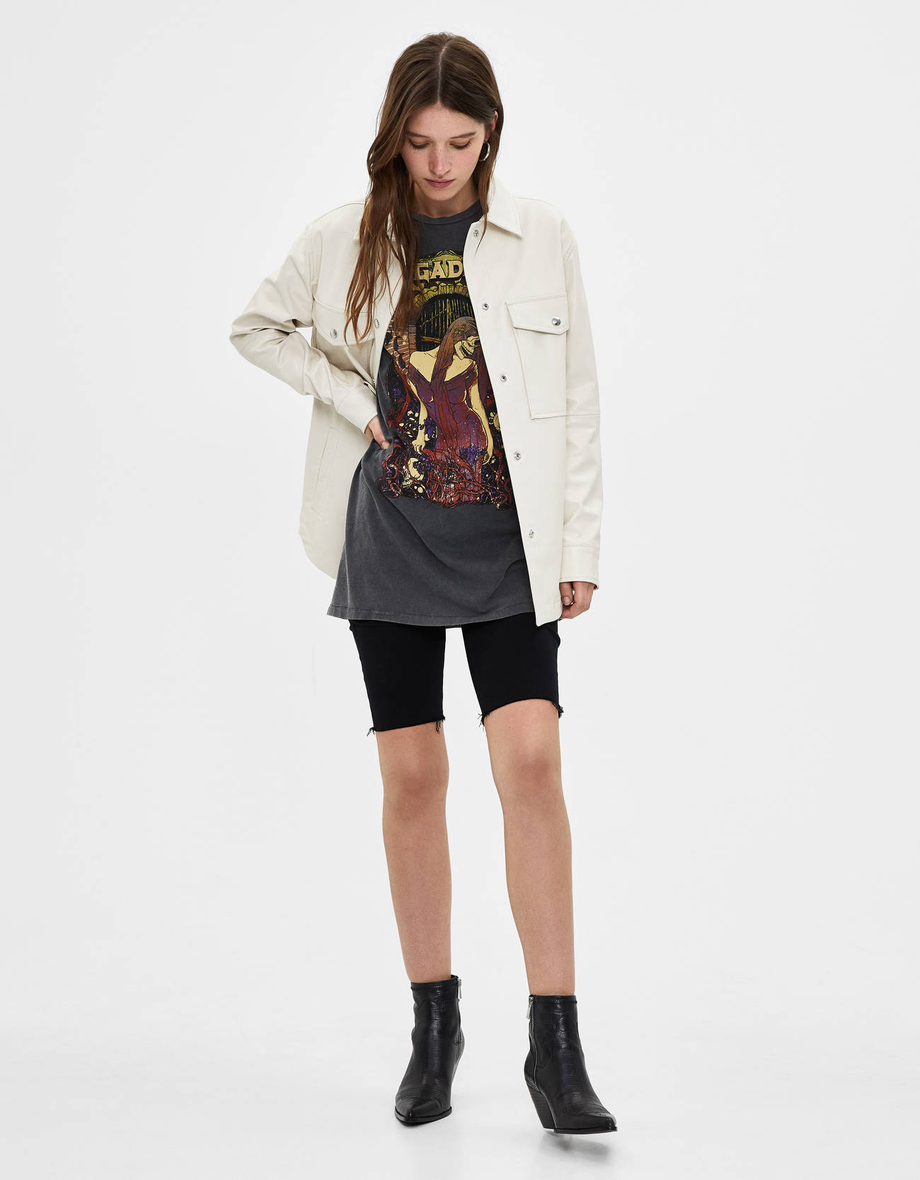 Pantalones | PantalóN Ciclista Lace Up Blanco Roto | Bershka Mujer – Acro  Marco
