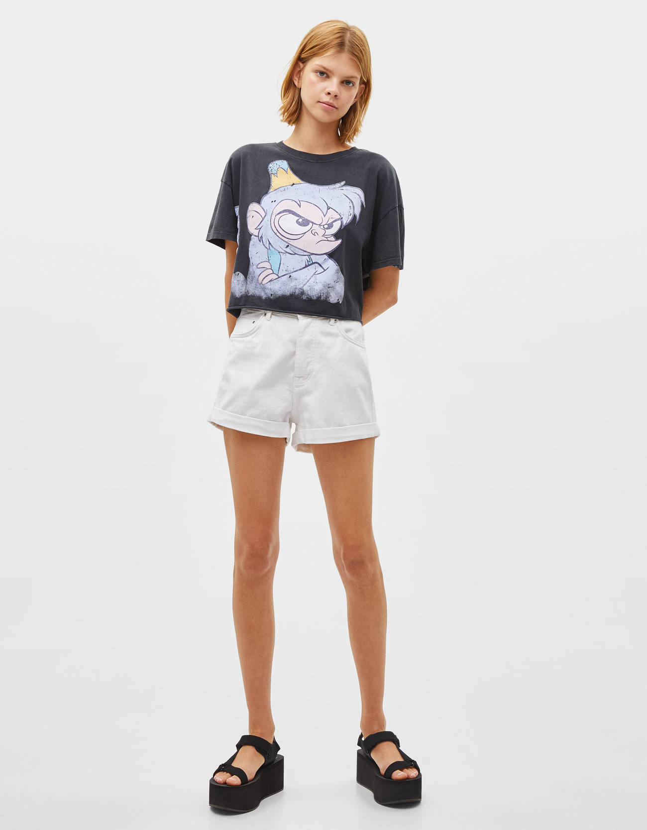 Mom fit shorts - null - Bershka Poland