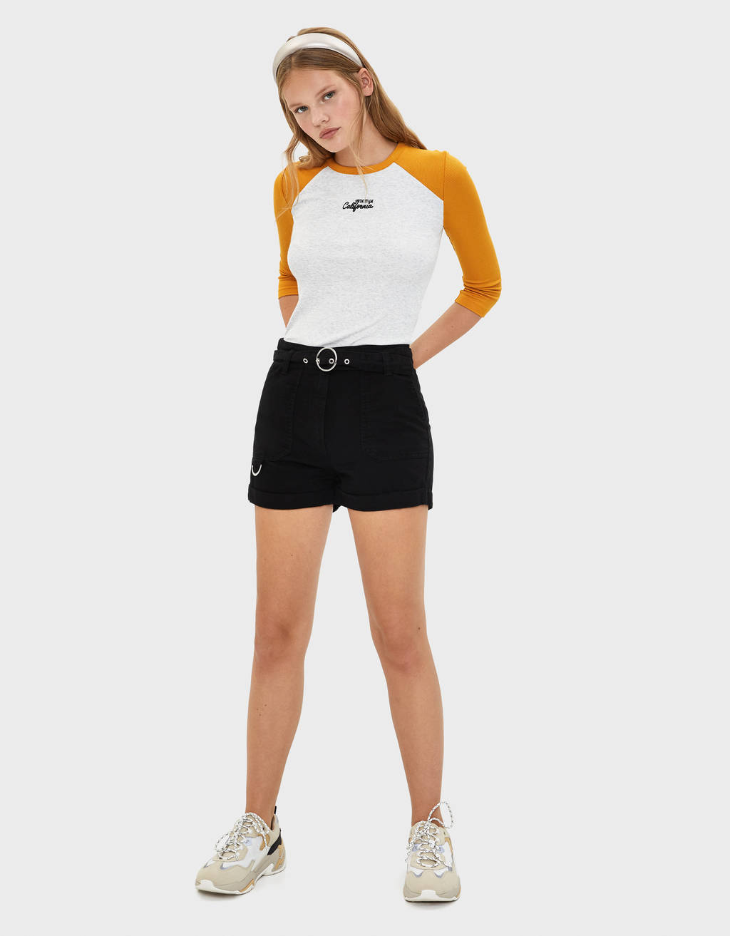 Pantaloni Scurți Din In Cu Cordon Leggings Bershka Romania