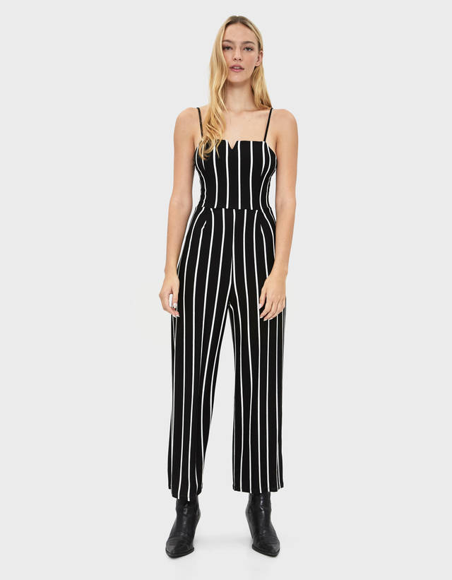 bershka jumpsuit striped