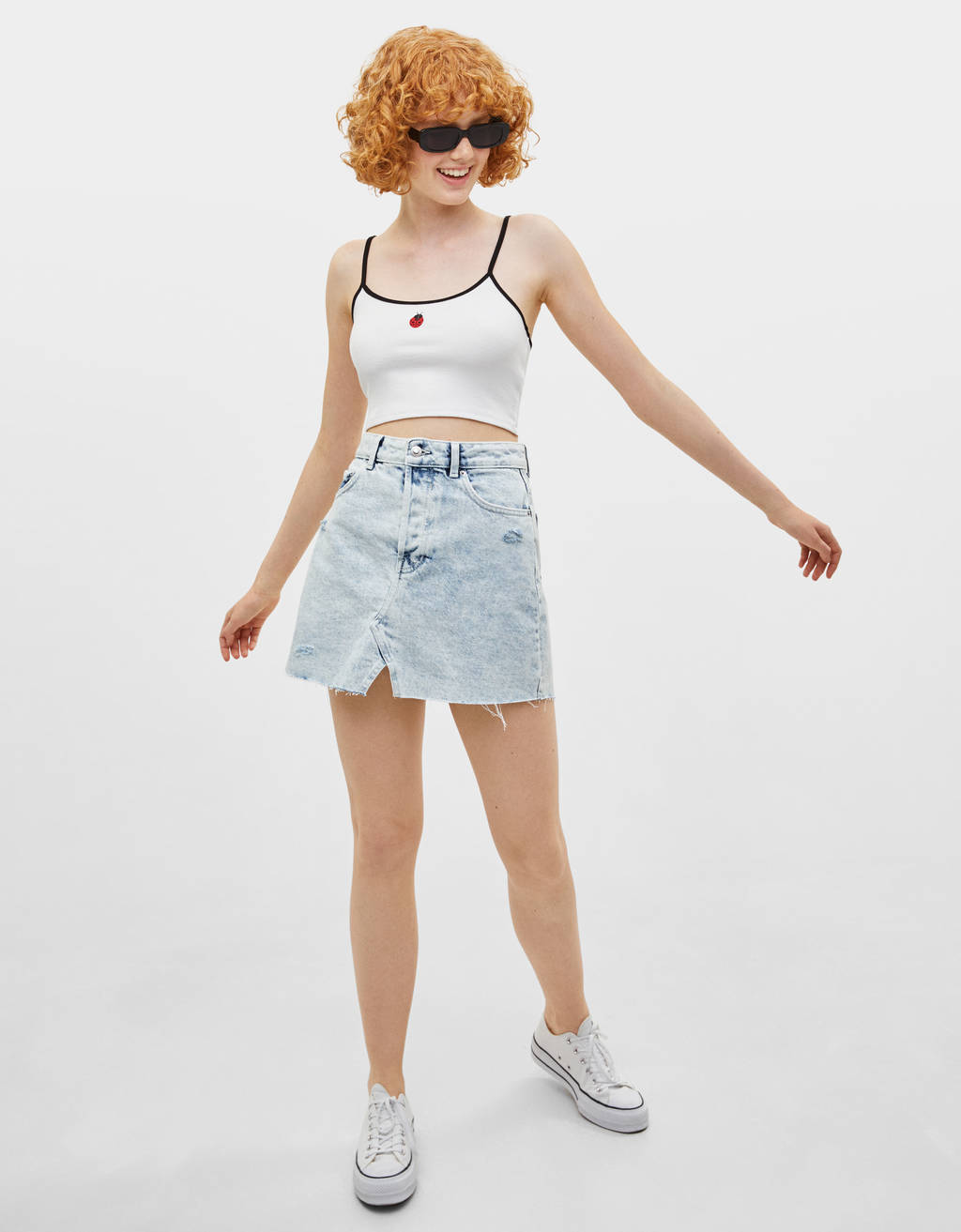 strappy white crop top