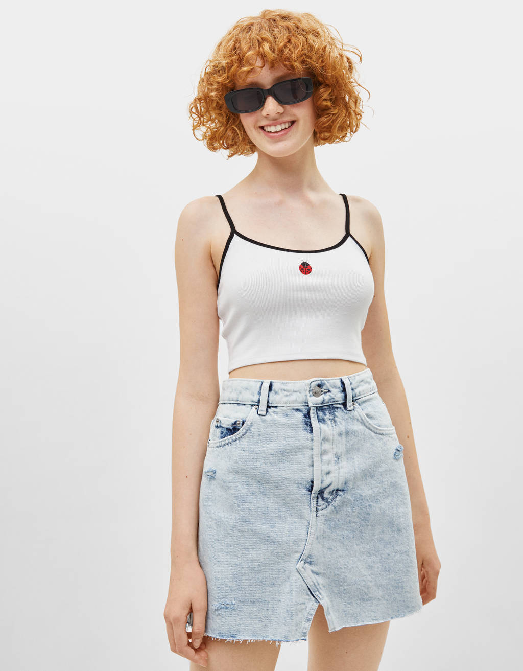 bershka super high rise cropped