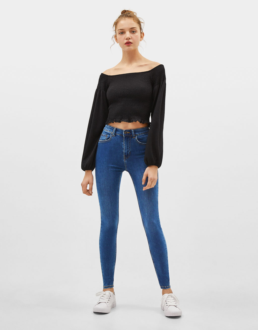 Bershka high waist jeans in the 80 s online stores