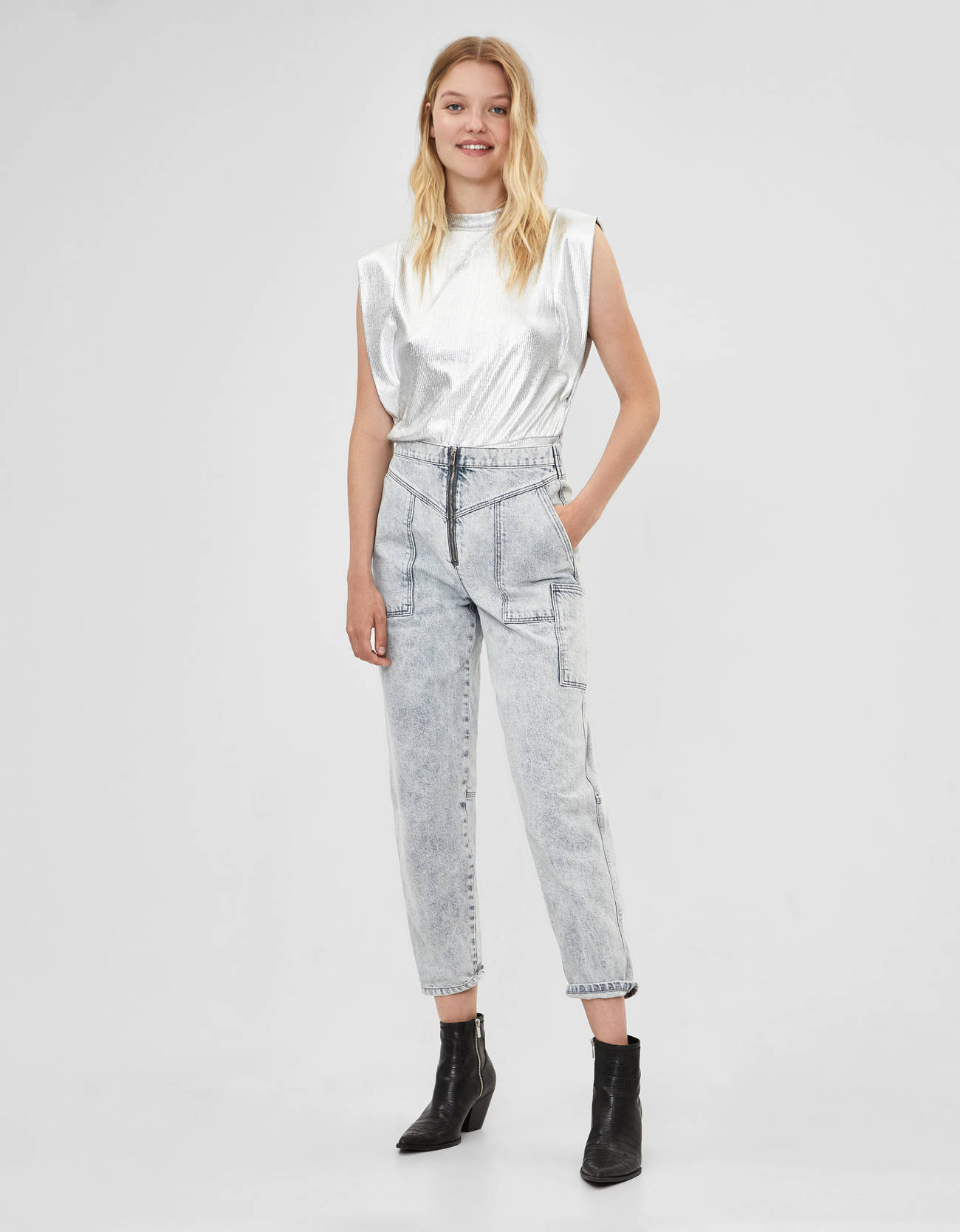 Balloon fit jeans - Puffer - Bershka Jordan