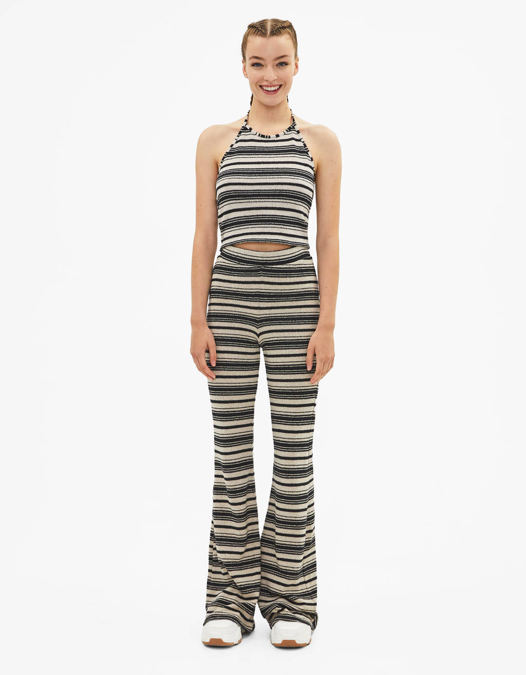 bershka striped trousers