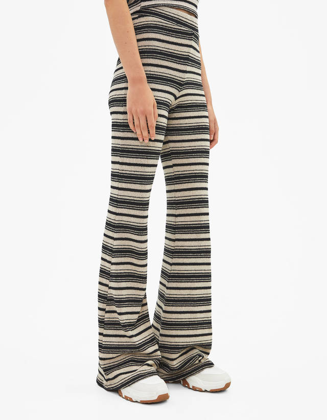 Striped flared trousers - null 