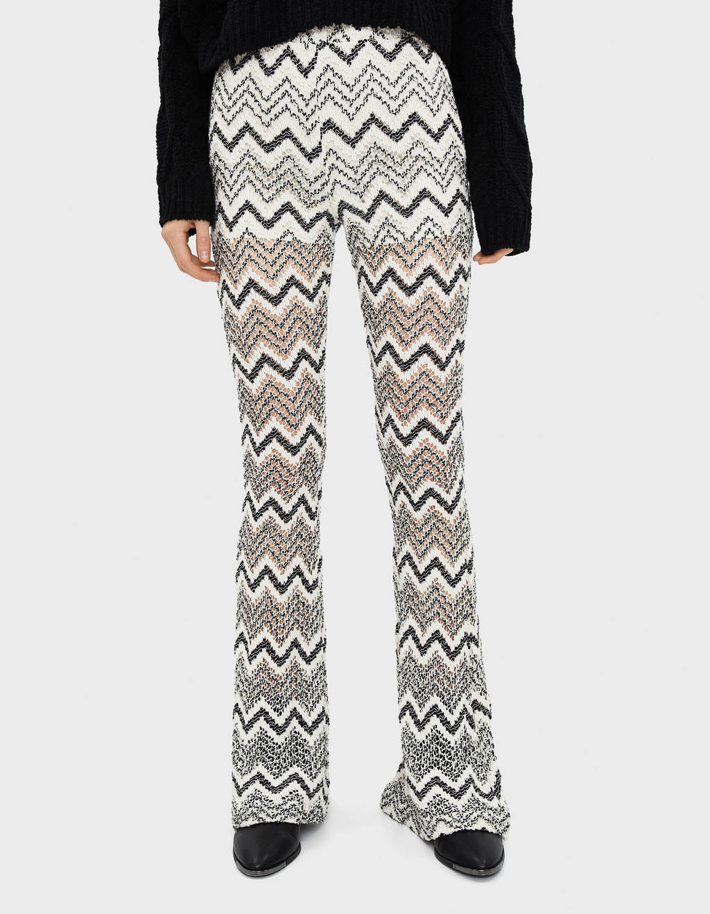 flared leopard print trousers bershka
