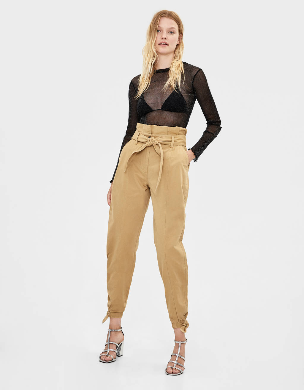 Pantalon Bombacho Con Cinturon Ropa Bershka Andorra