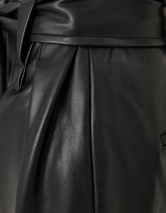 Faux leather joggers with ties - Puffer 
