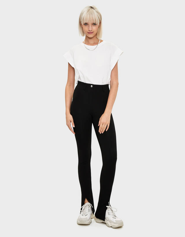 Ponte di roma knit trousers with vent 