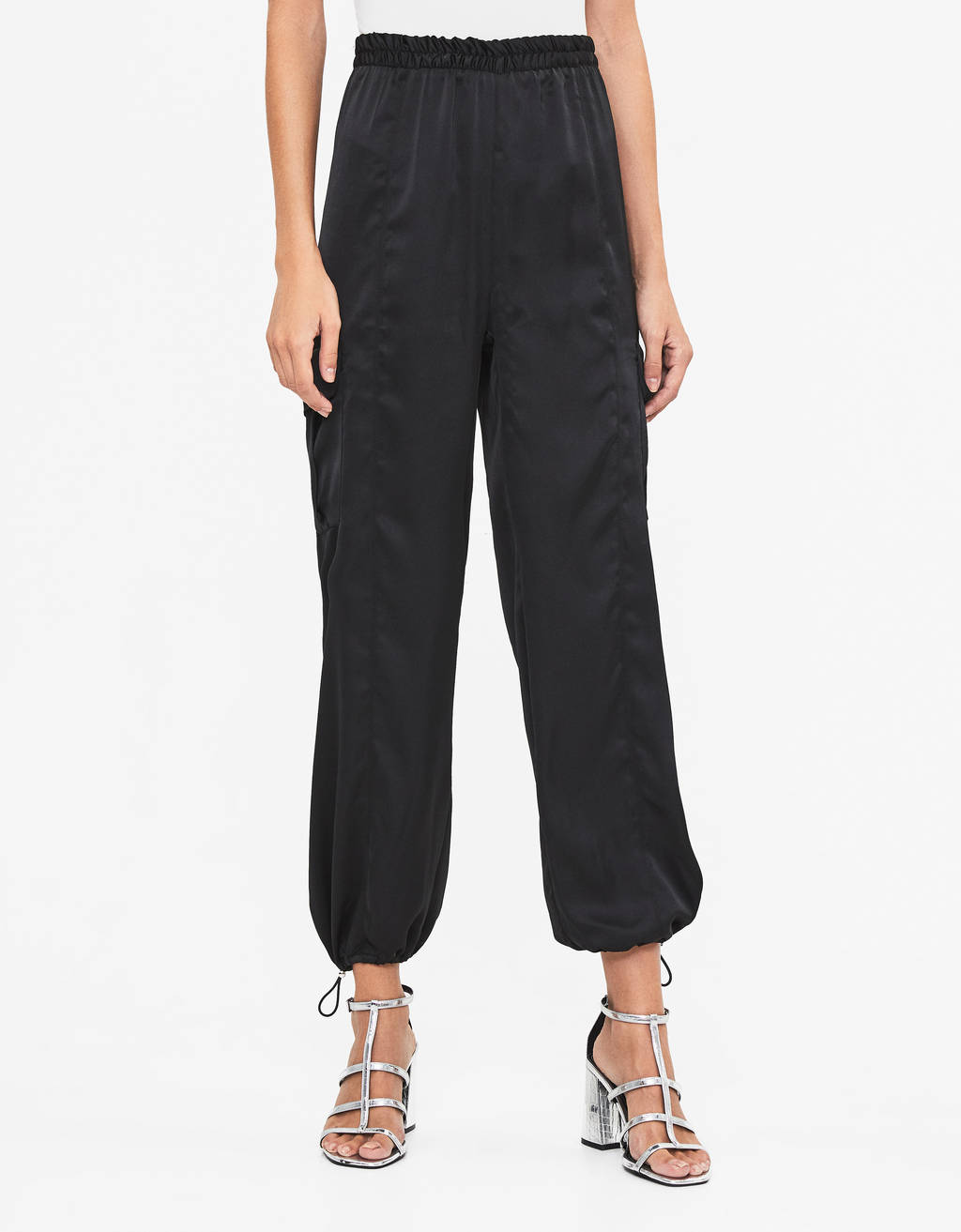 Satin cargo trousers - CLOTHING 