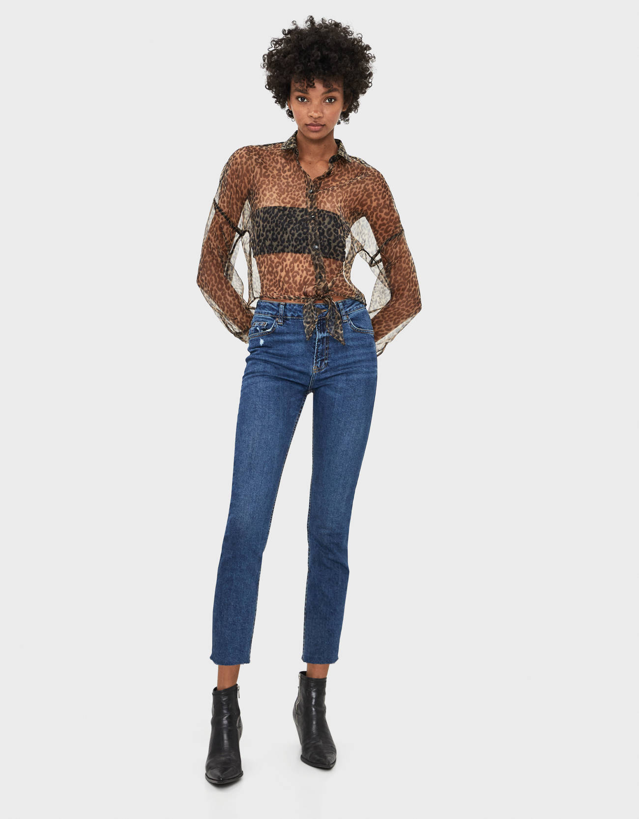 skinny cropped fit bershka