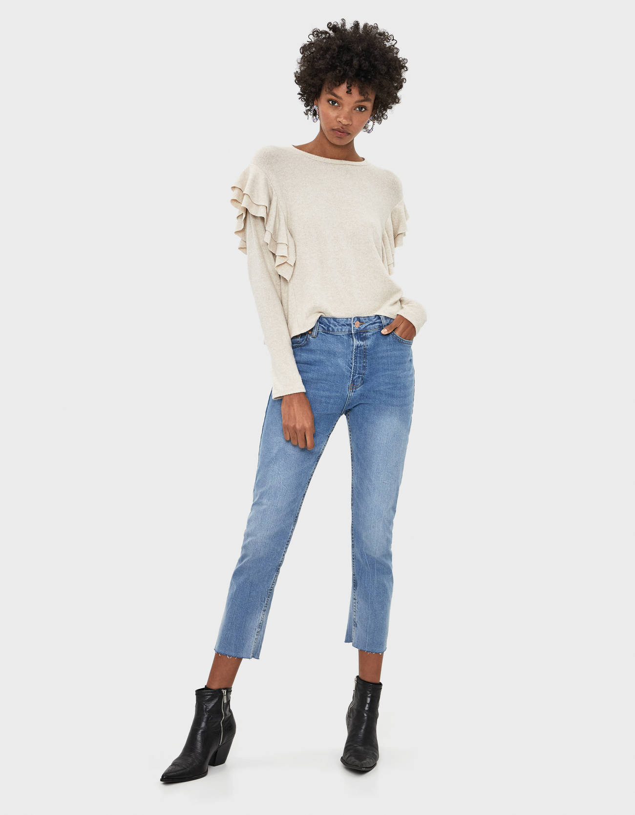 Jeans Slim Cropped - null - Bershka Guatemala