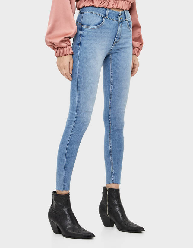 Mid-waist push-up jeans - null 