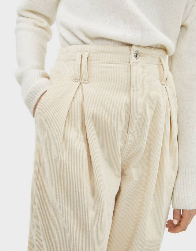 Corduroy slouchy trousers - null 