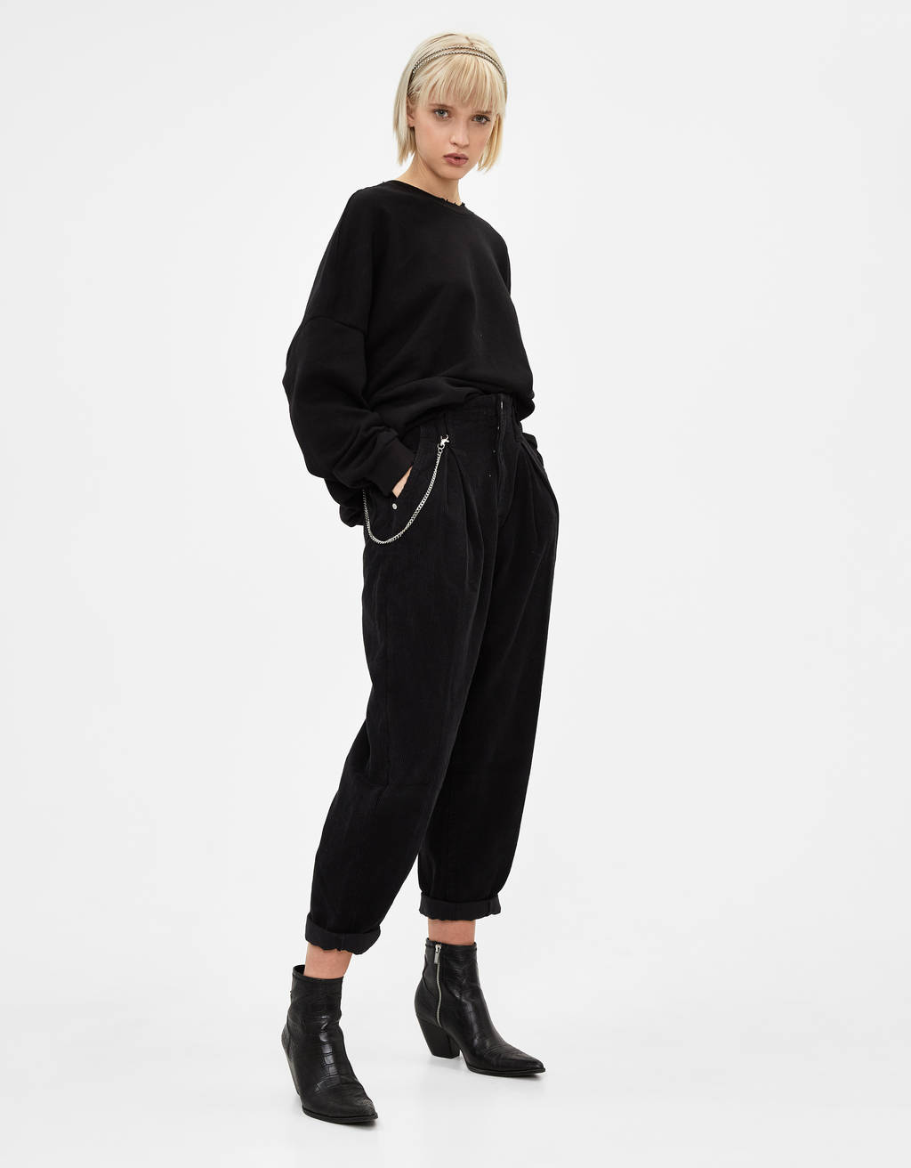 Corduroy slouchy trousers - null 