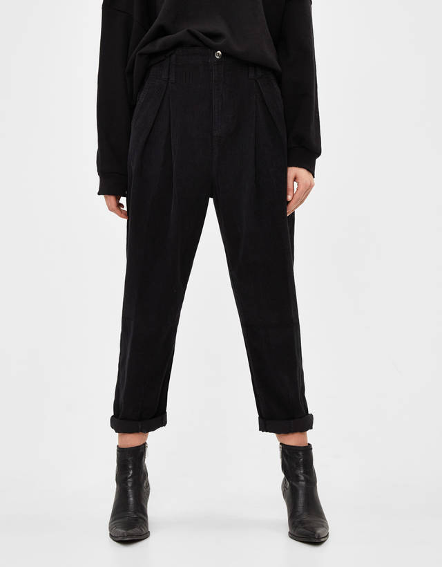 Corduroy slouchy trousers - null 