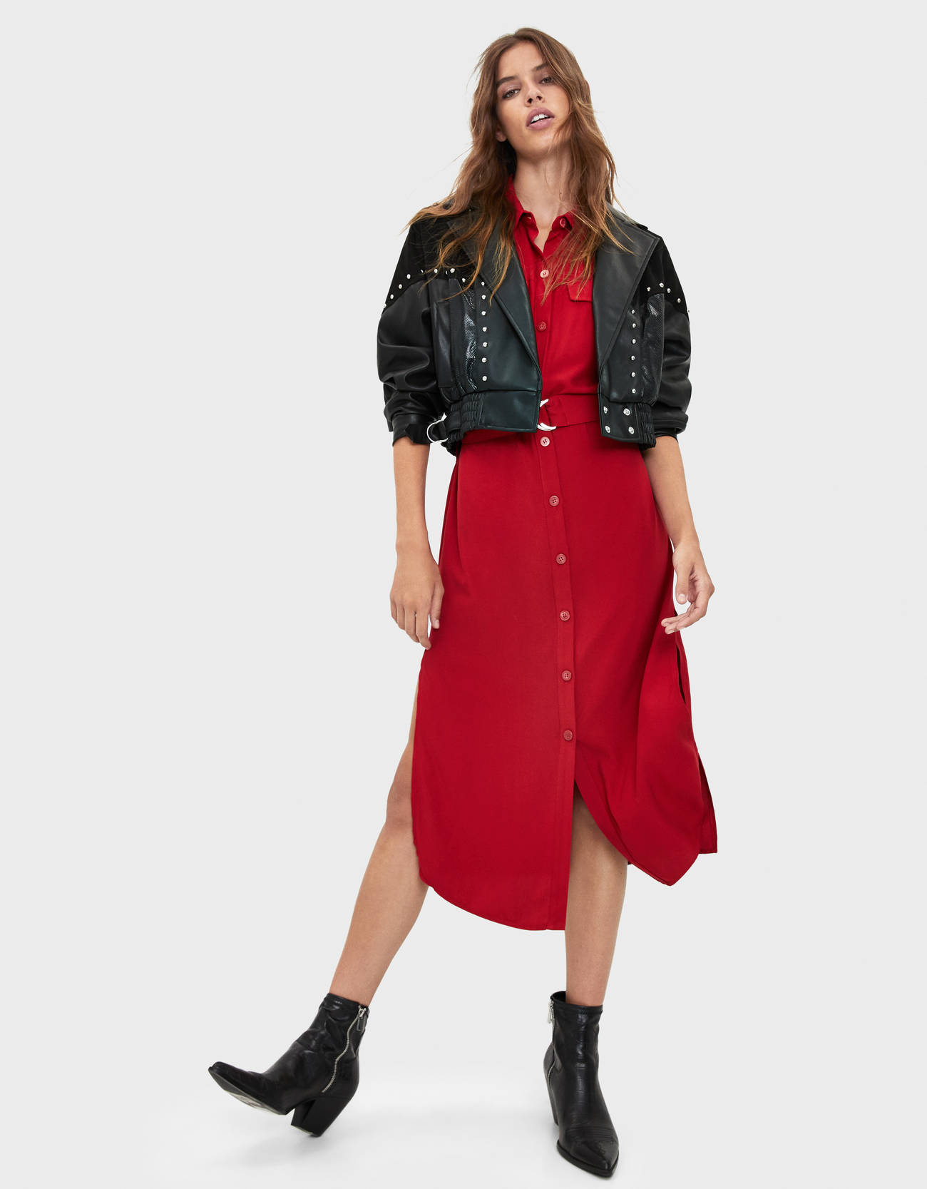Bershka Çizgili gömlek elbise 10 Bershka Çizgili gömlek elbise 11