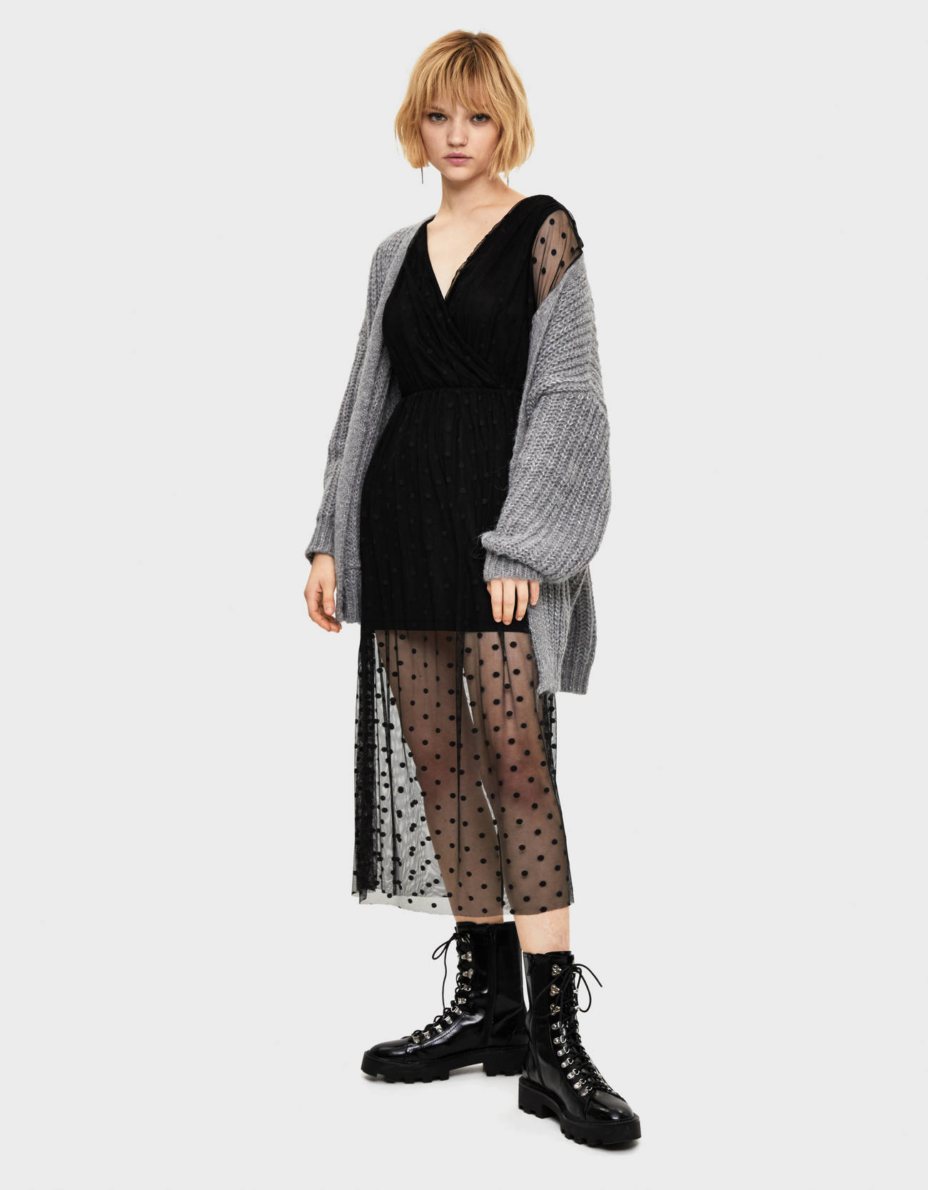 Bershka Plumeti midi elbise 4 Bershka Plumeti midi elbise 5