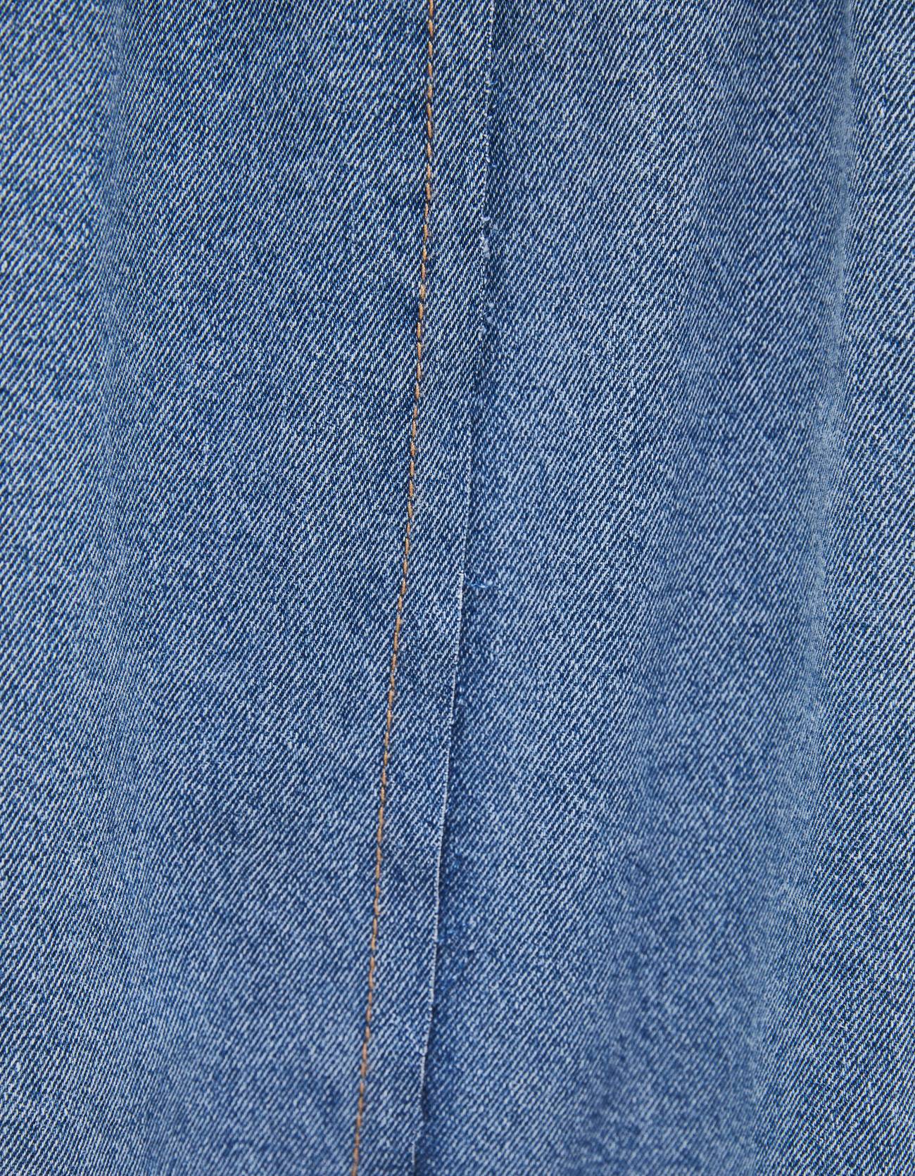Длинная джинсовая юбка Синий застиранный Bershka