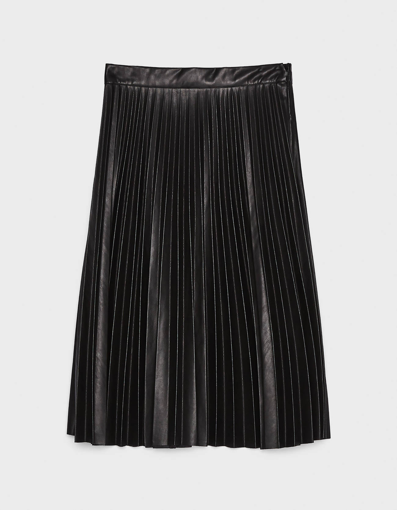 leather pleated skirt bershka