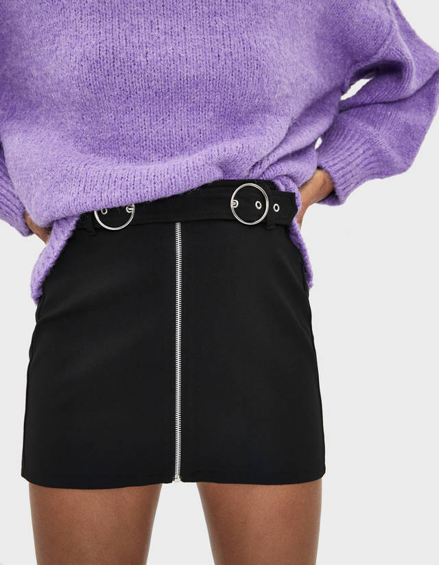 skirt with belt buckles