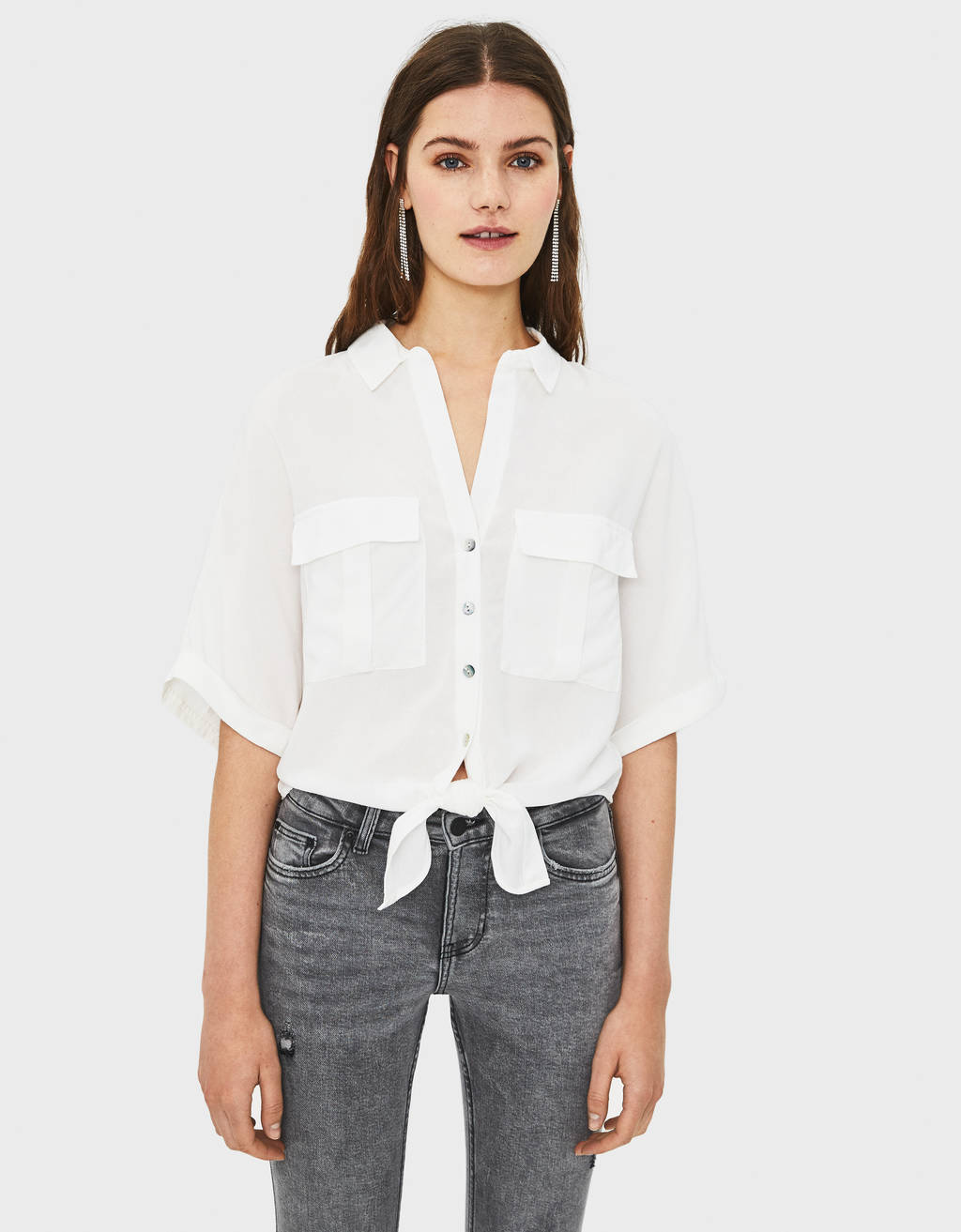 bershka cropped shirt