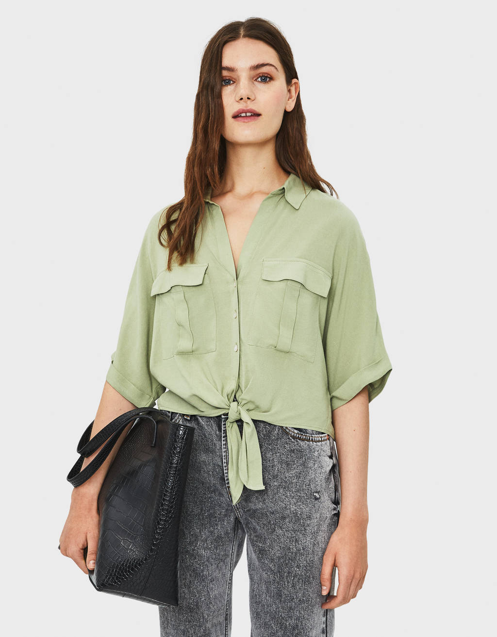 bershka cropped shirt