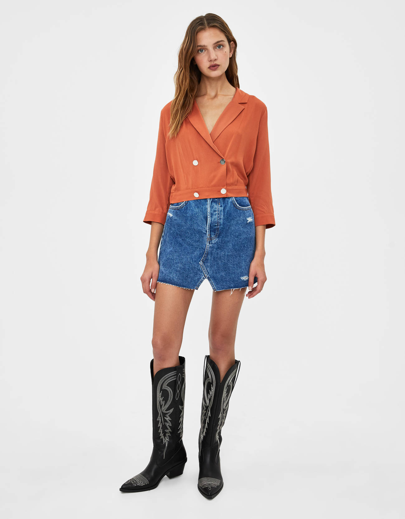 Bershka Kıvrık 3/4 kollu gömlek 10 Bershka Kıvrık 3/4 kollu gömlek 11