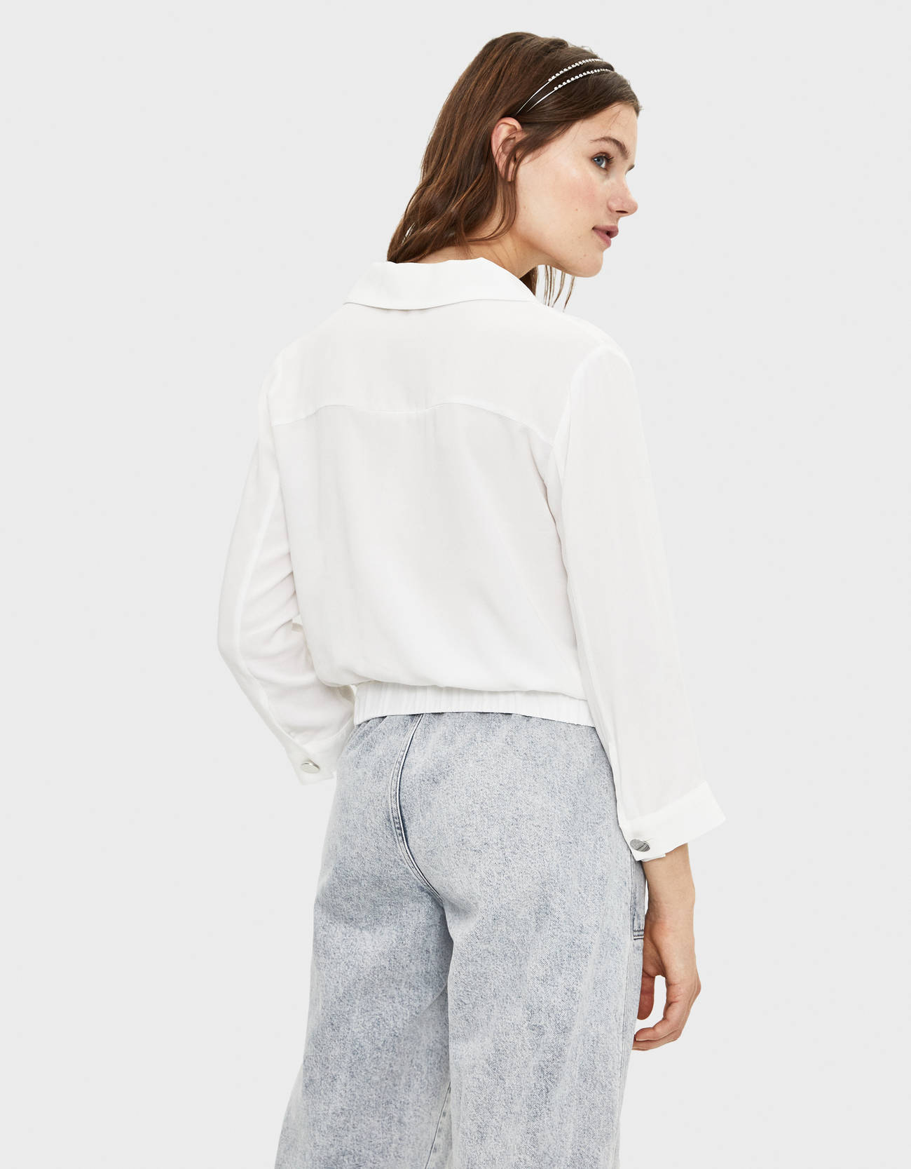Bershka Kıvrık 3/4 kollu gömlek 6 Bershka Kıvrık 3/4 kollu gömlek 7