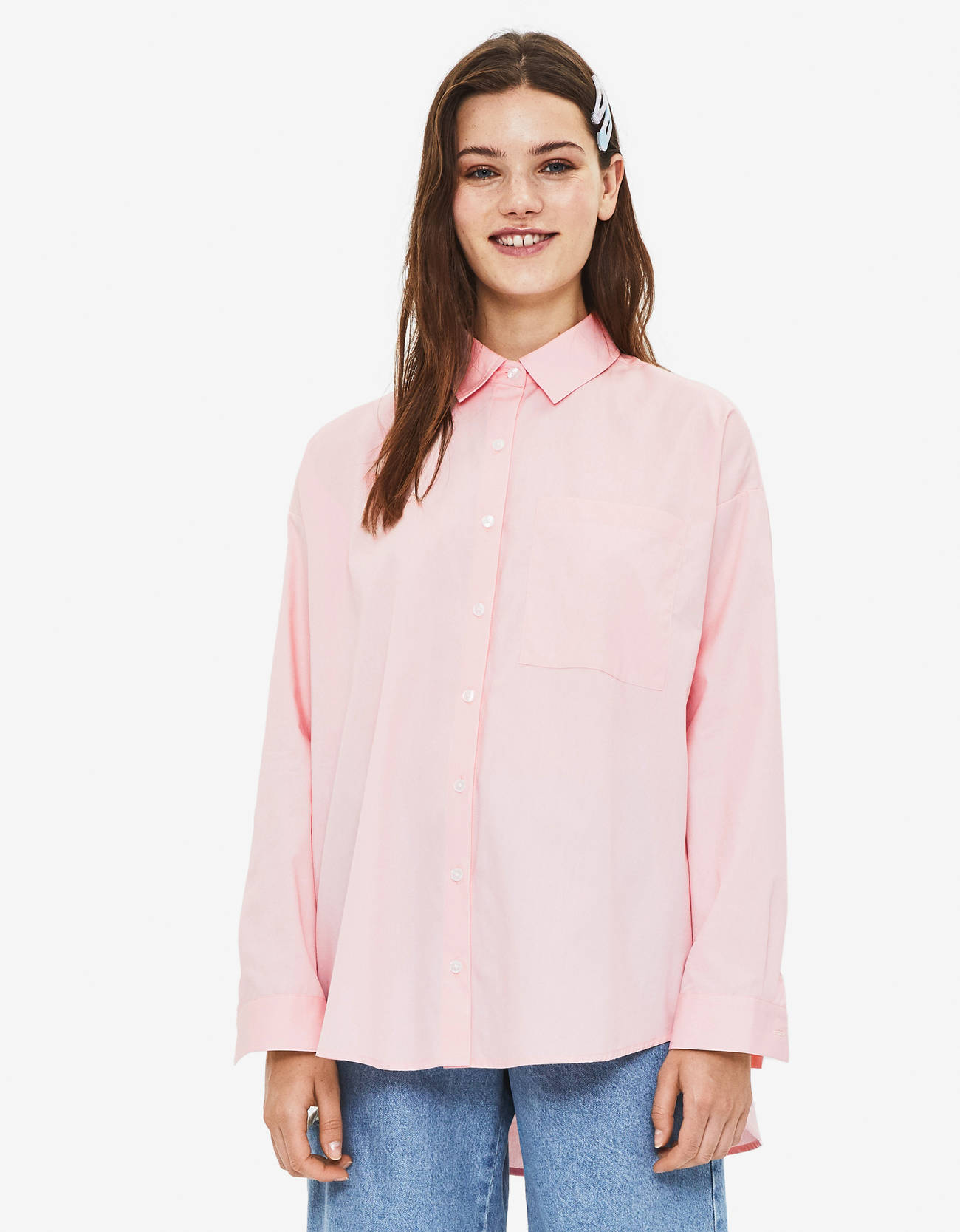 Bershka Oversize poplin gömlek 4 Bershka Oversize poplin gömlek 5