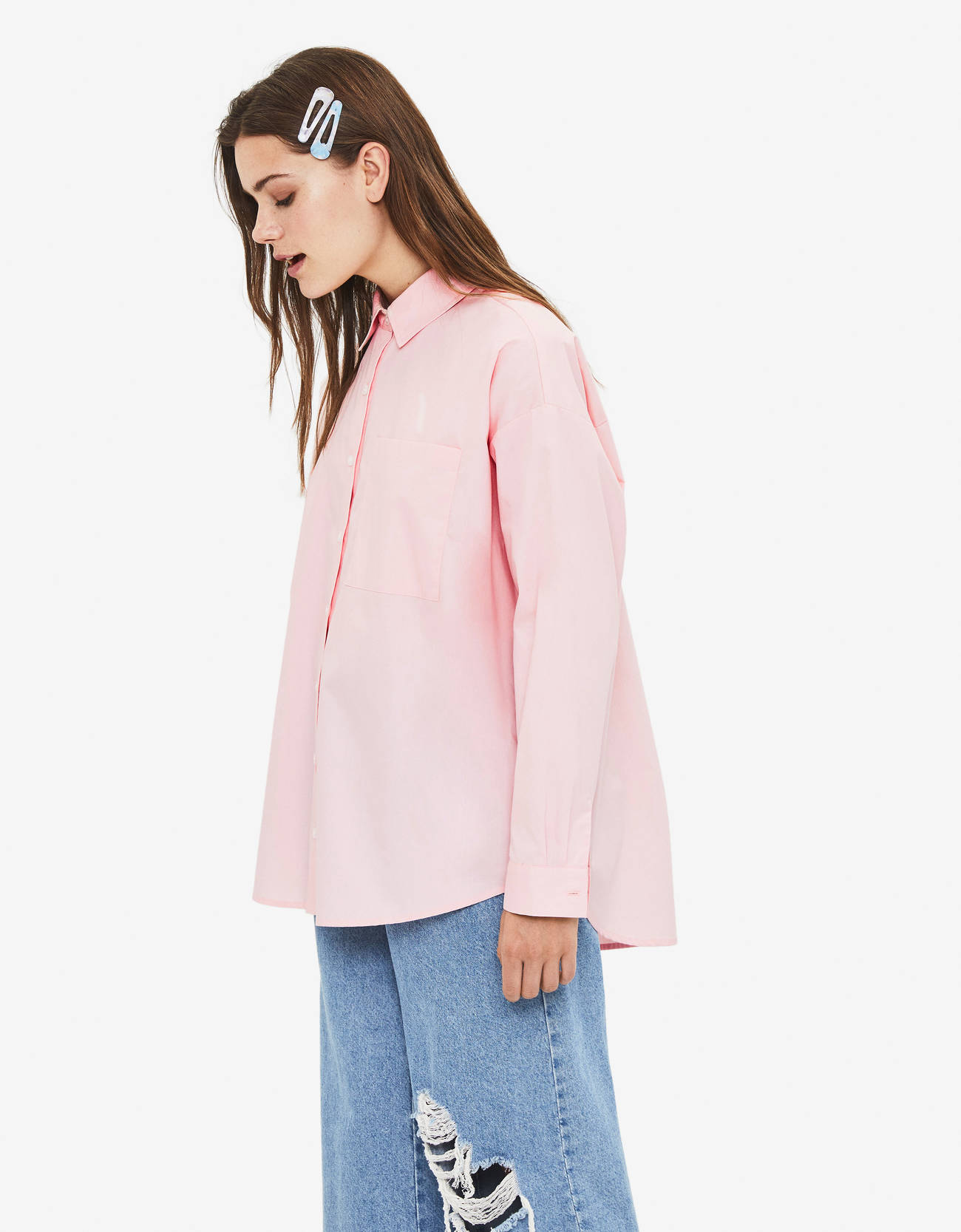 Bershka Oversize poplin gömlek 10 Bershka Oversize poplin gömlek 11
