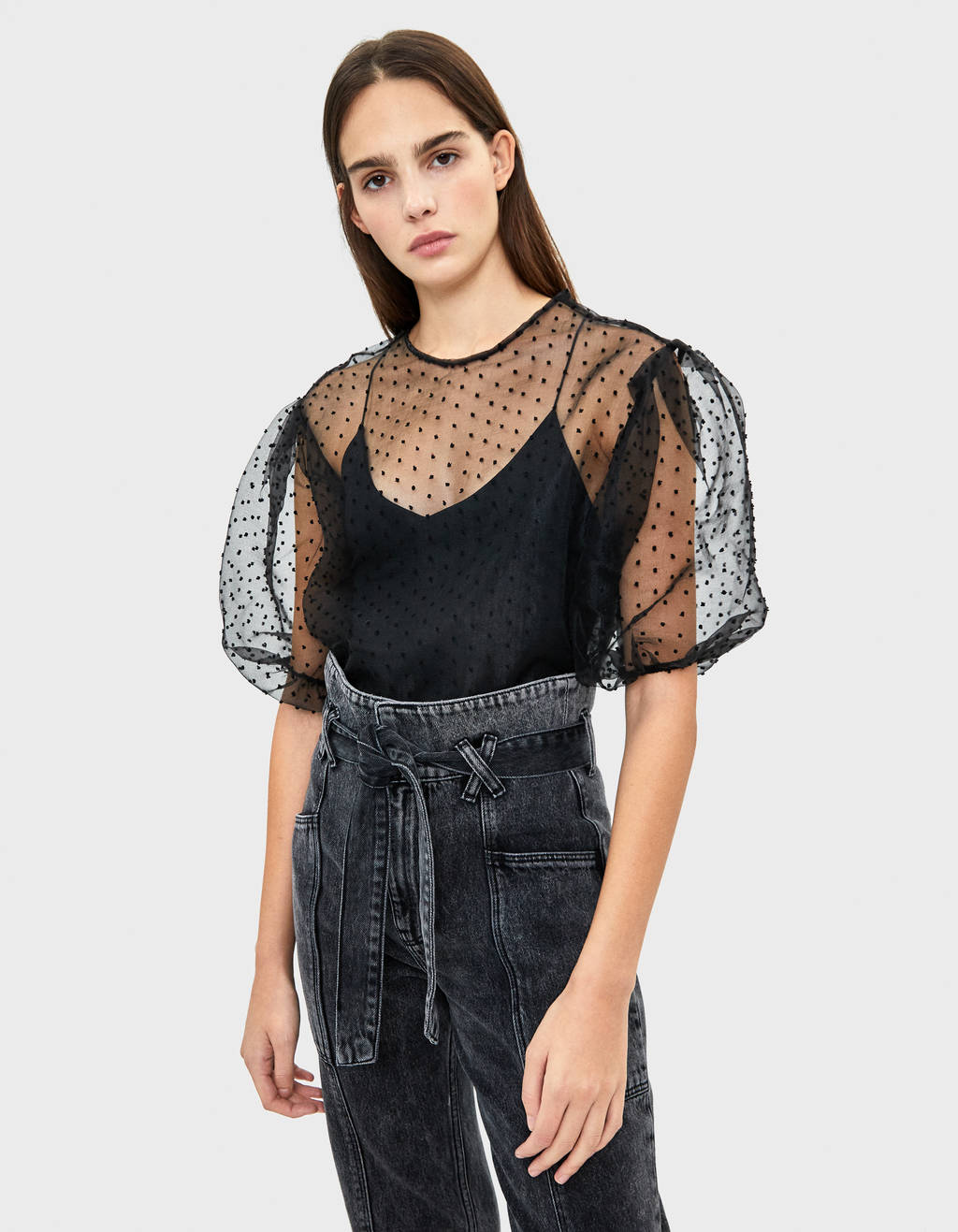 Getupfte Organza Bluse Hemden Bershka Germany Organza silk sarees with rich embroidery designer collections | rv collections. bershka