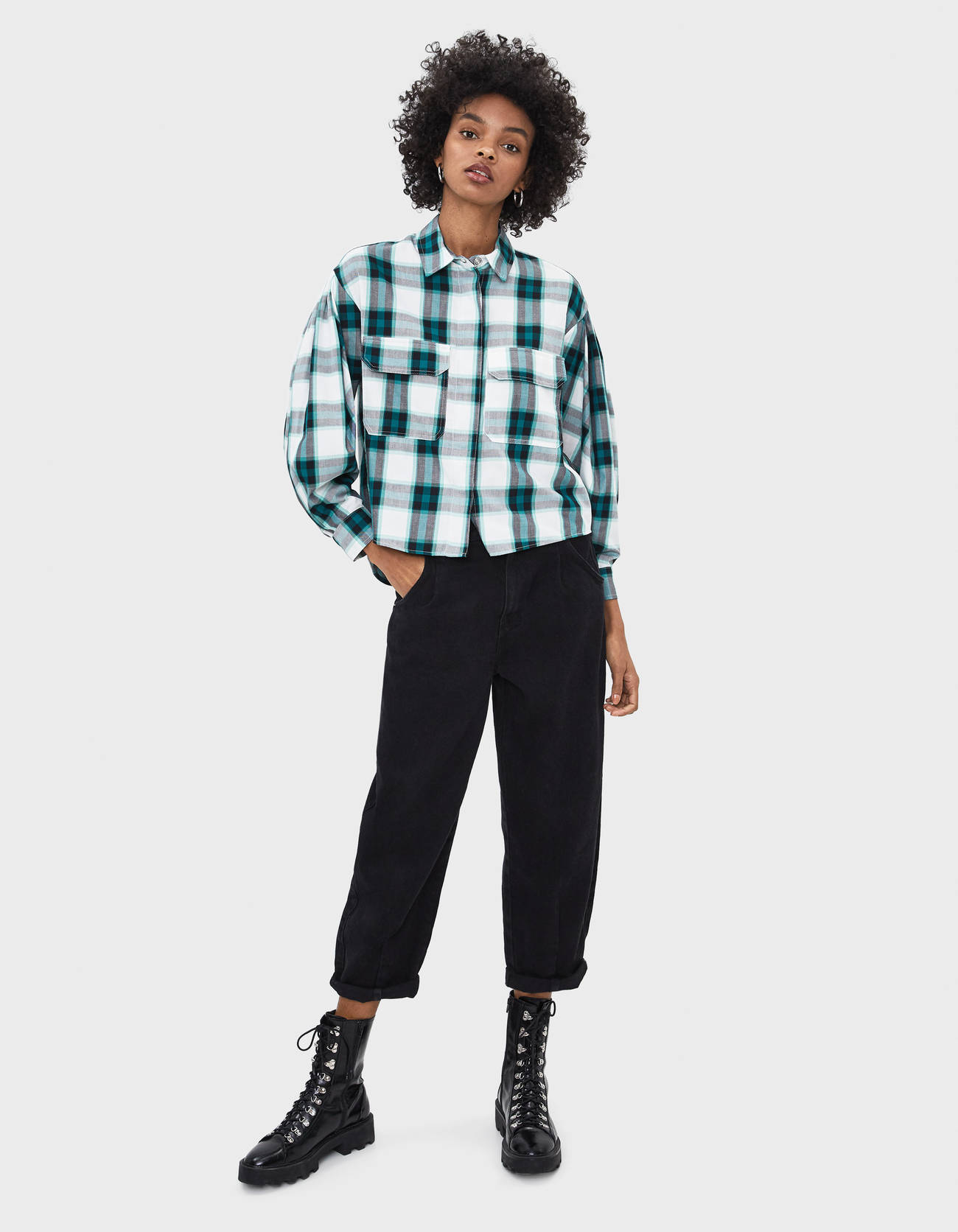 Camicia Oversize A Quadri Null Bershka Italy
