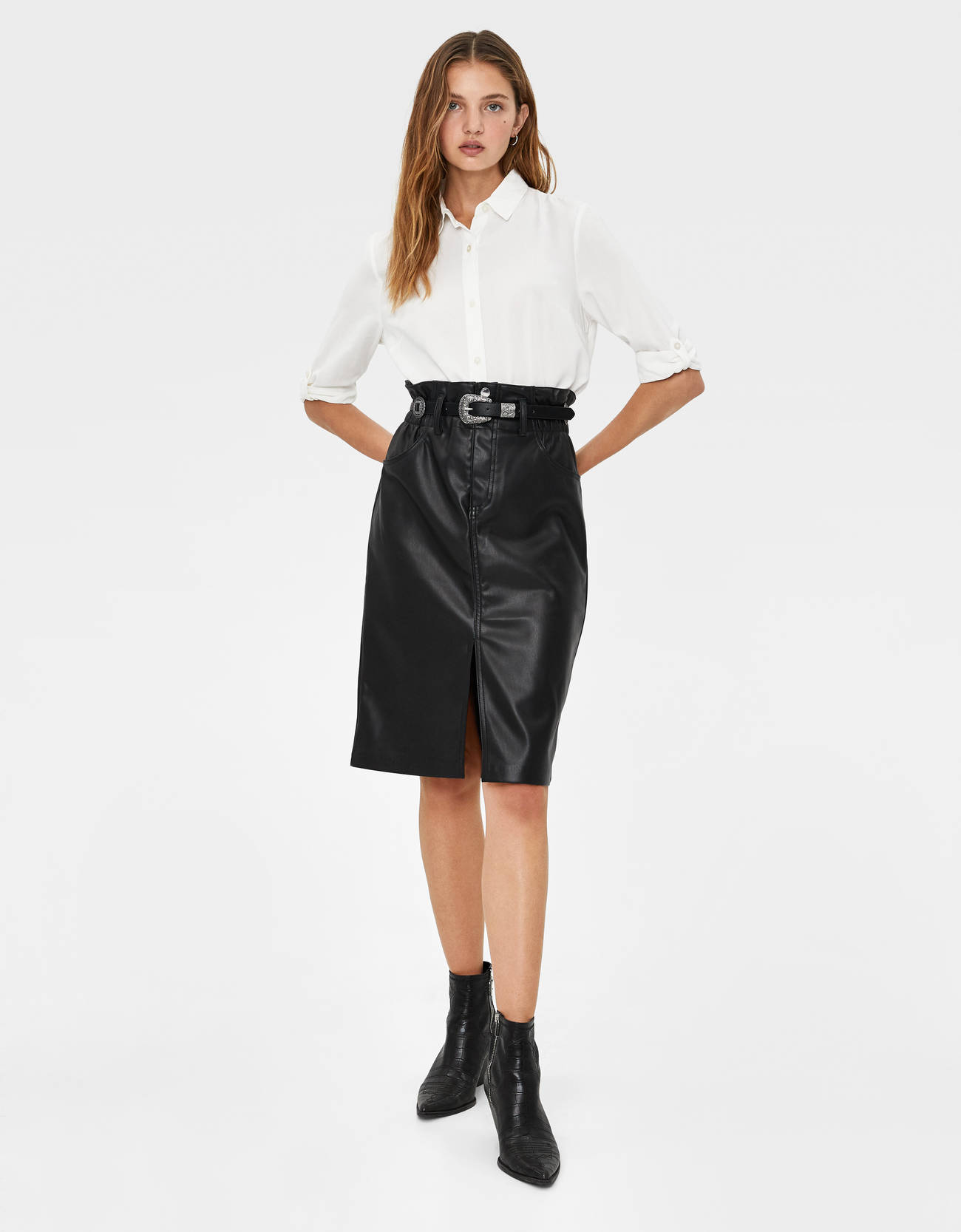 Bershka Kıvrık kollu gömlek 2 Bershka Kıvrık kollu gömlek 3