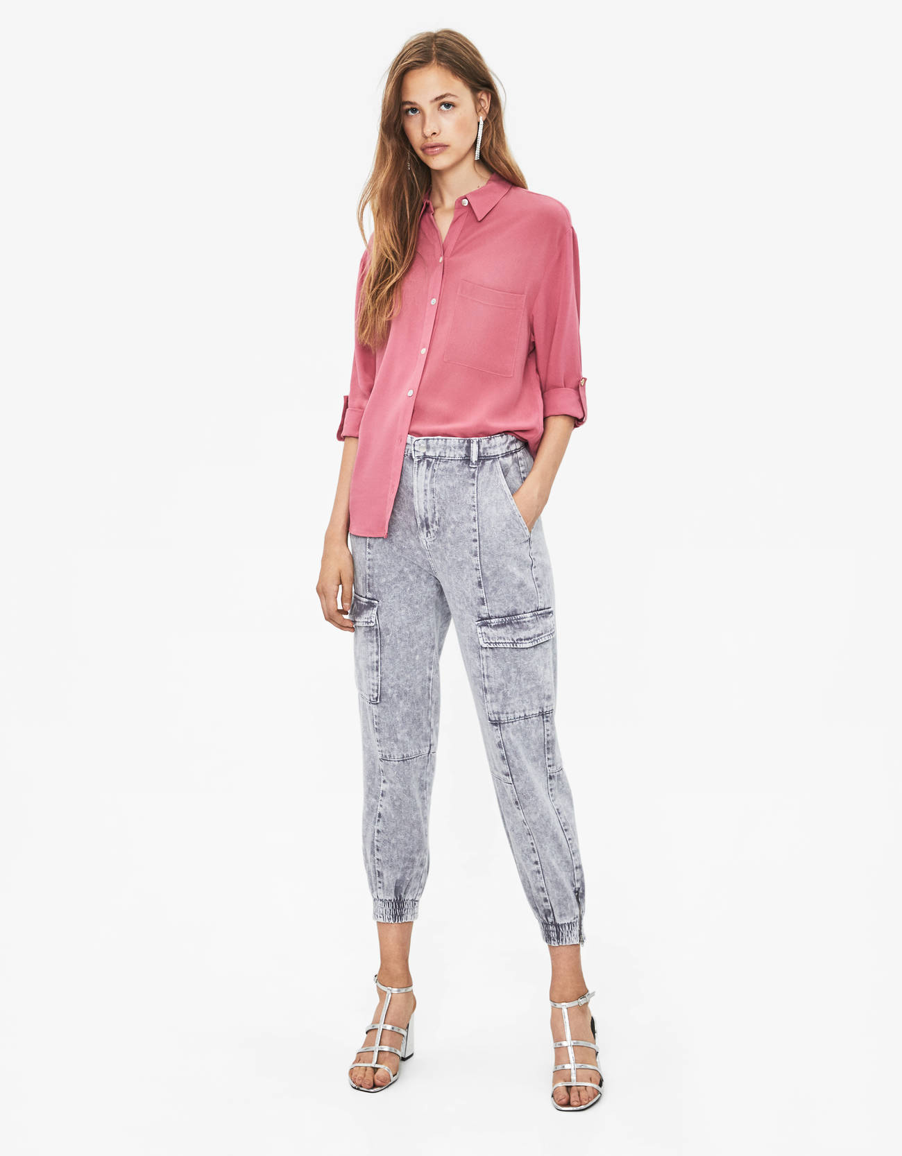 Bershka Kıvrık kollu gömlek 6 Bershka Kıvrık kollu gömlek 7