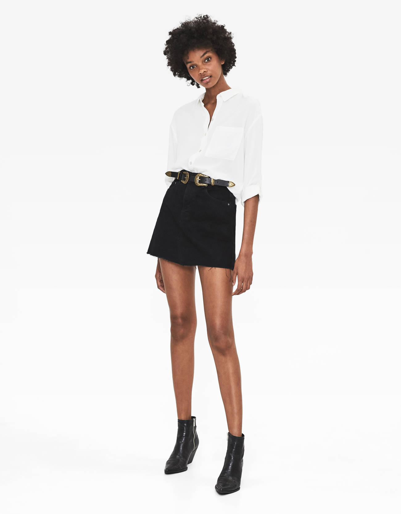 Bershka Kıvrık kollu gömlek 2 Bershka Kıvrık kollu gömlek 3