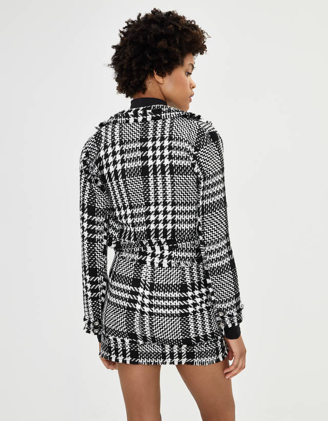 cropped houndstooth jacket