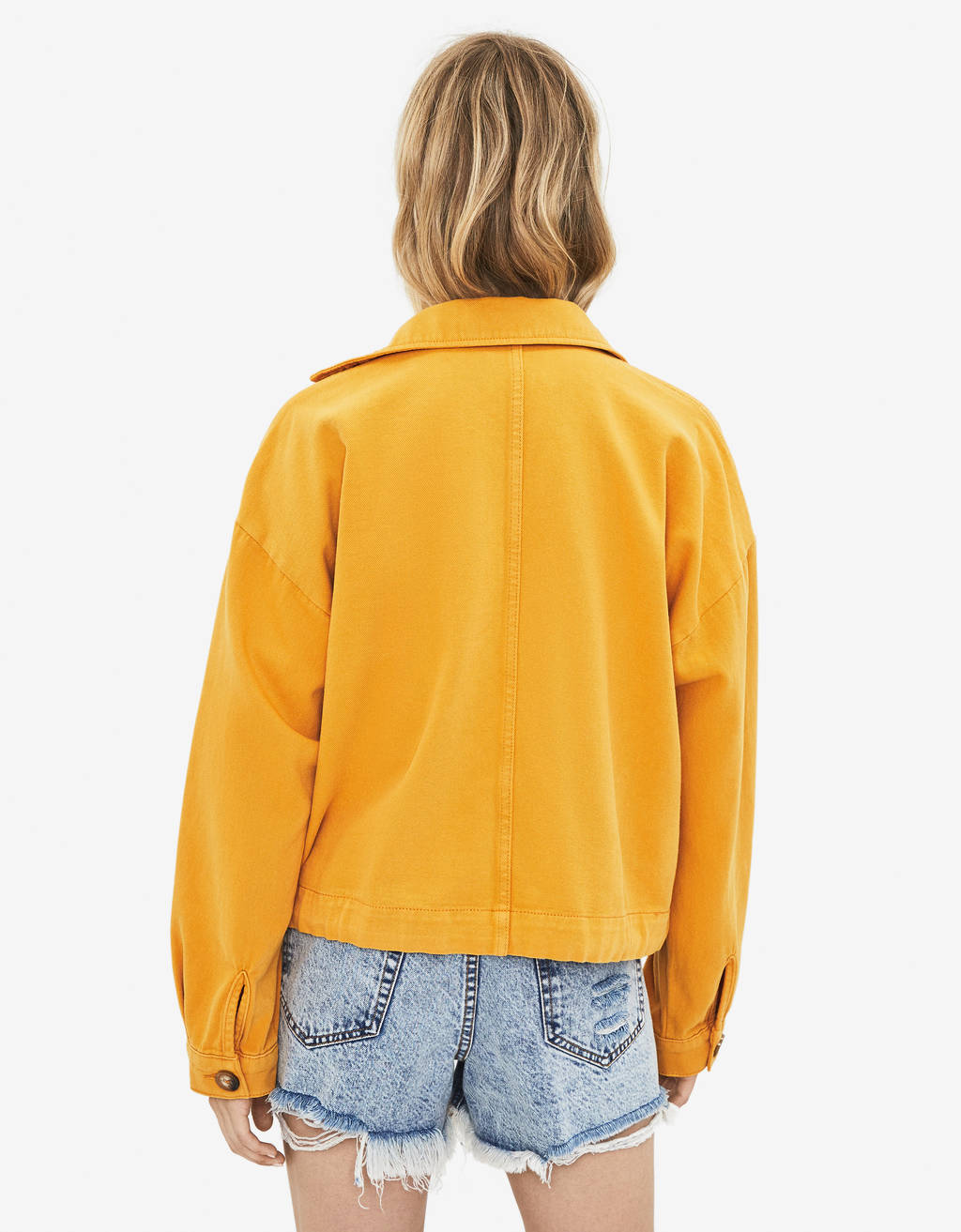 bershka cropped denim jacket