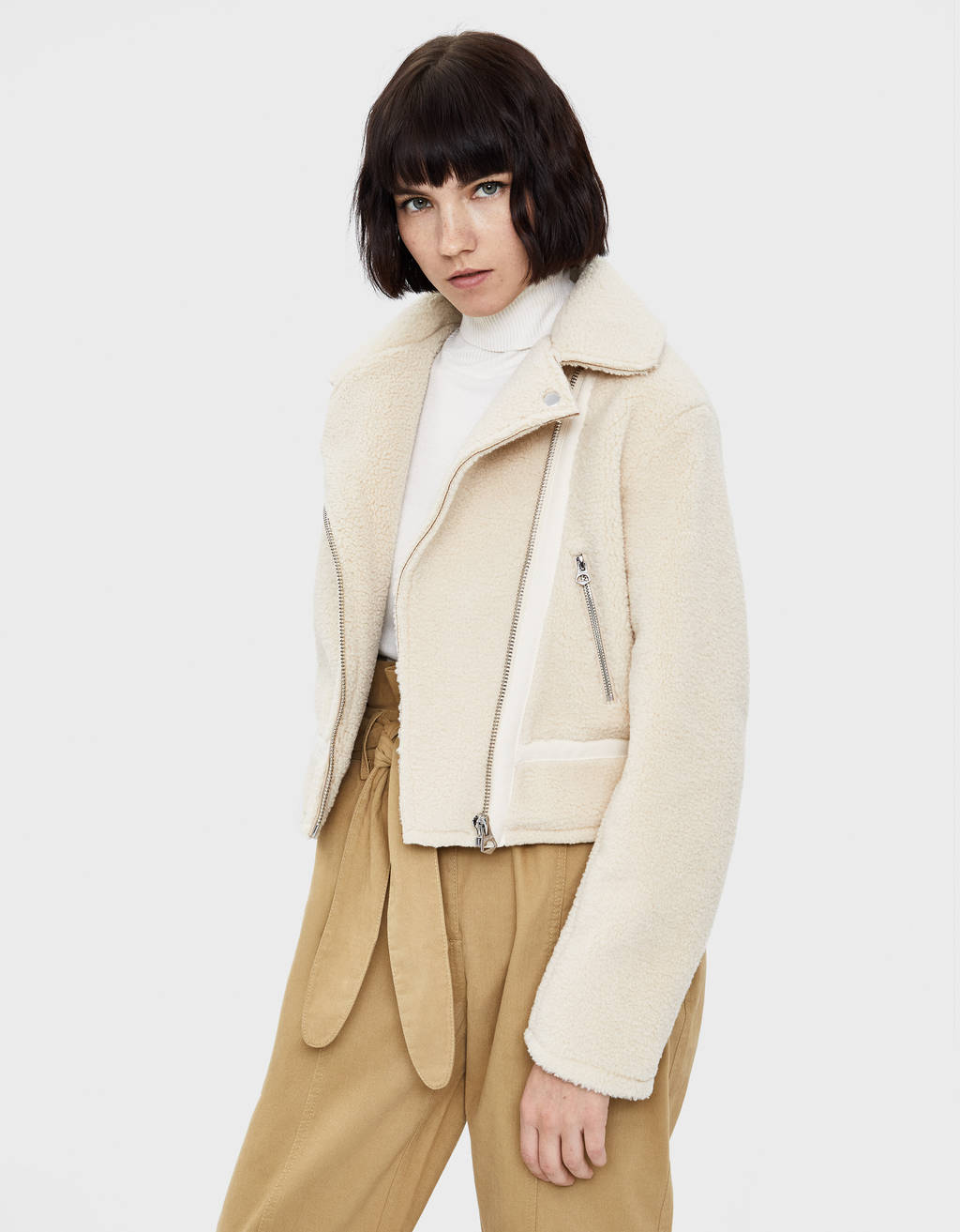 bershka shearling jacket